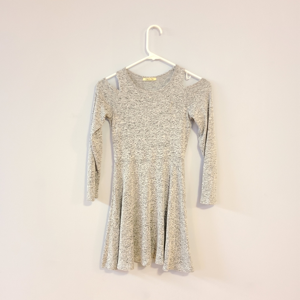 Grey cold shoulder dress